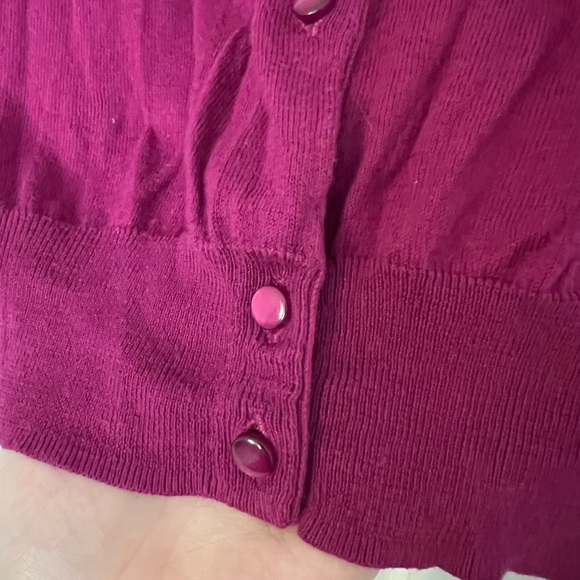 JCrew Raspberry Button Down Cardigan - Picture 6 of 7